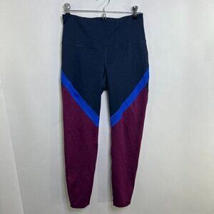 Old Navy Active Leggings M Go Dry‎ Blue Pink Workout Yoga Pants Color Block